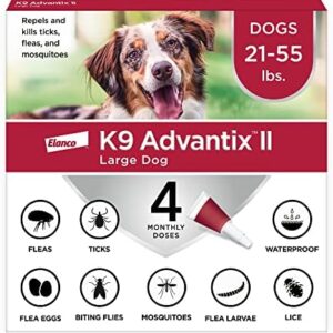 K9 Advantix II Large Dog Vet-Recommended Flea, Tick & Mosquito Treatment & Prevention | Dogs 21 – 55 lbs. | 4-Mo Supply